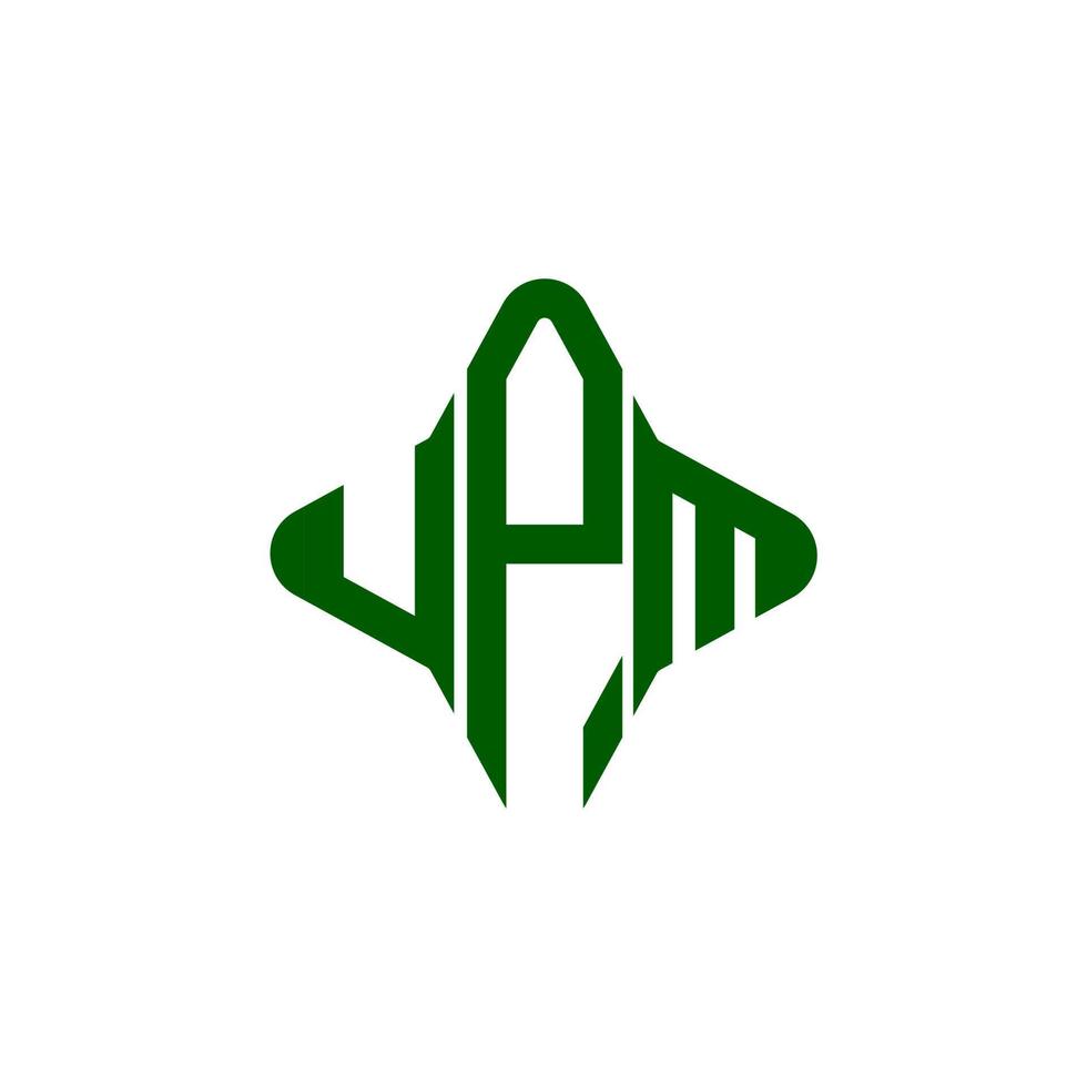 design creativo del logo della lettera upm con grafica vettoriale