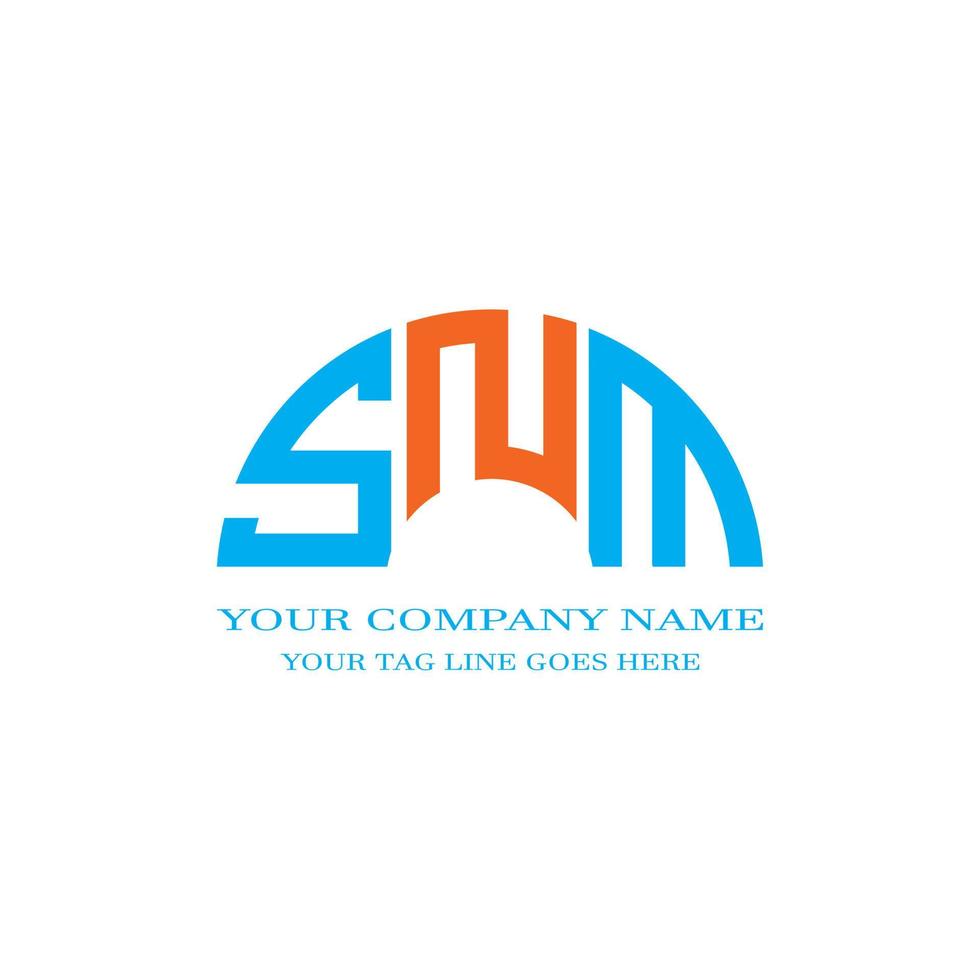 snm lettera logo design creativo con grafica vettoriale