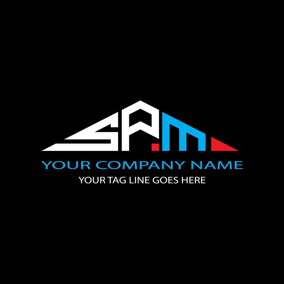 spm lettera logo design creativo con grafica vettoriale