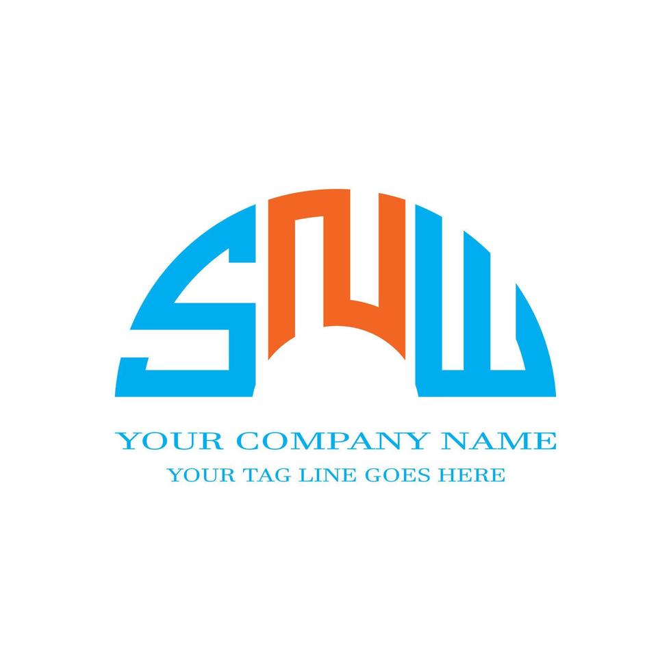 snw lettera logo design creativo con grafica vettoriale