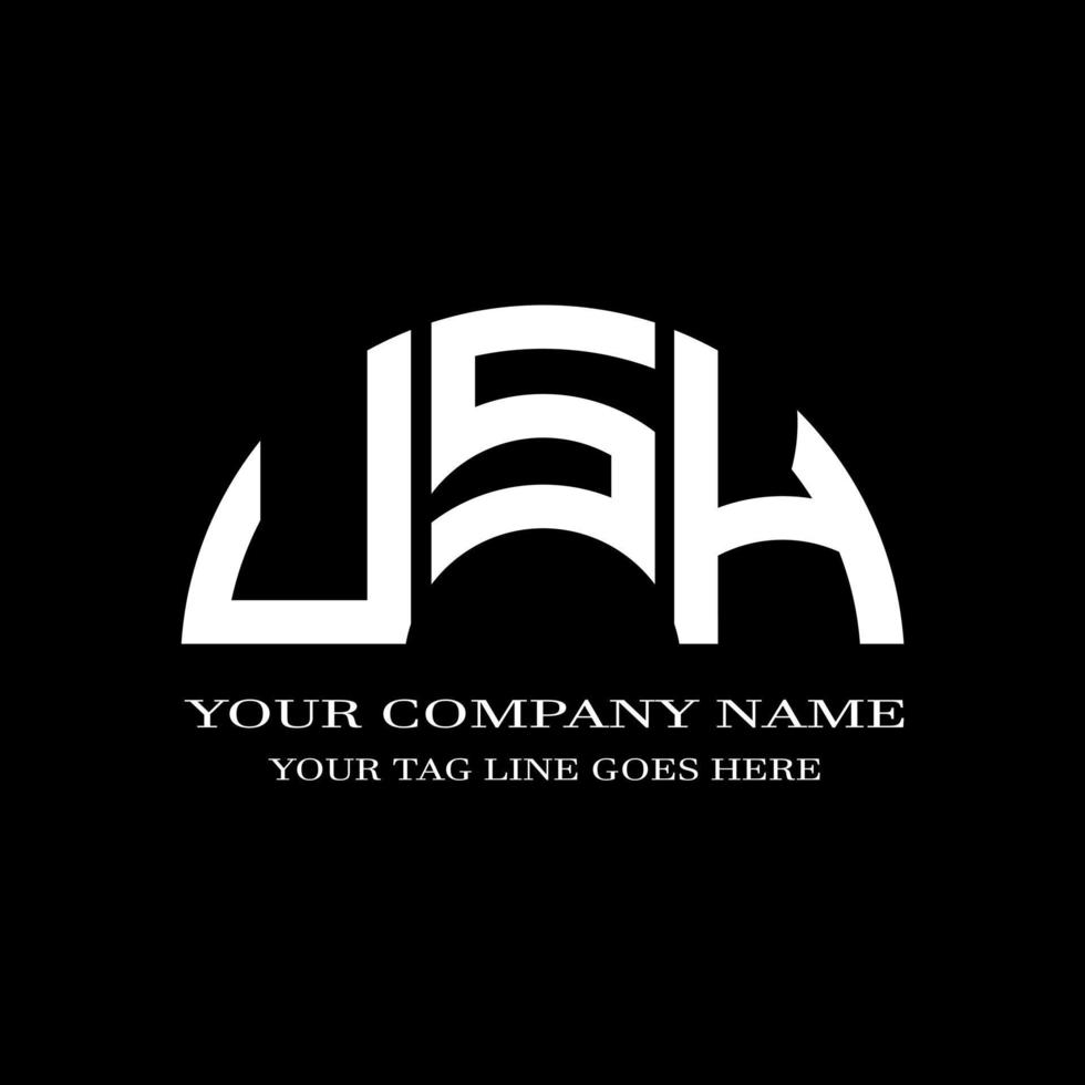 logo della lettera ush design creativo con grafica vettoriale