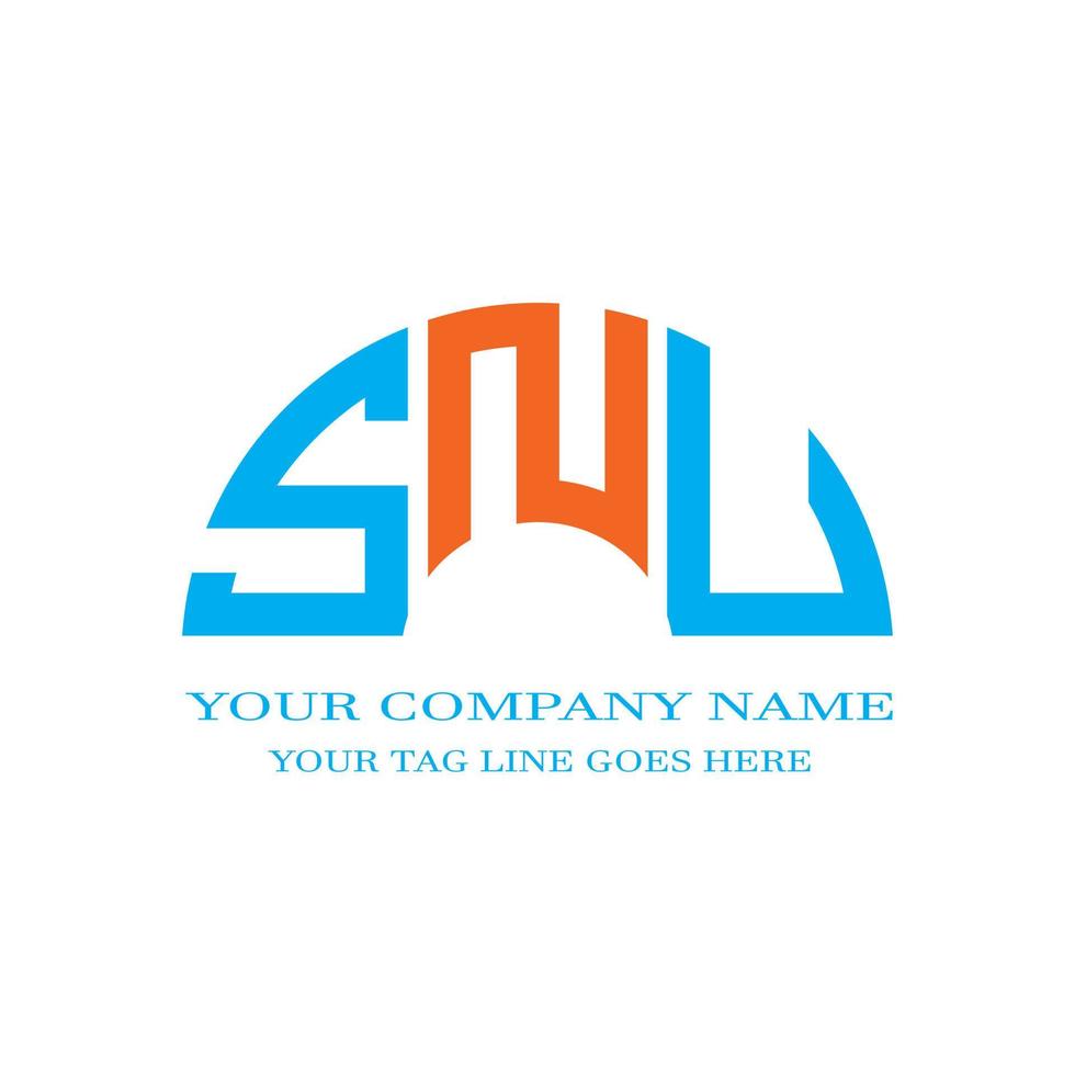 snu lettera logo design creativo con grafica vettoriale