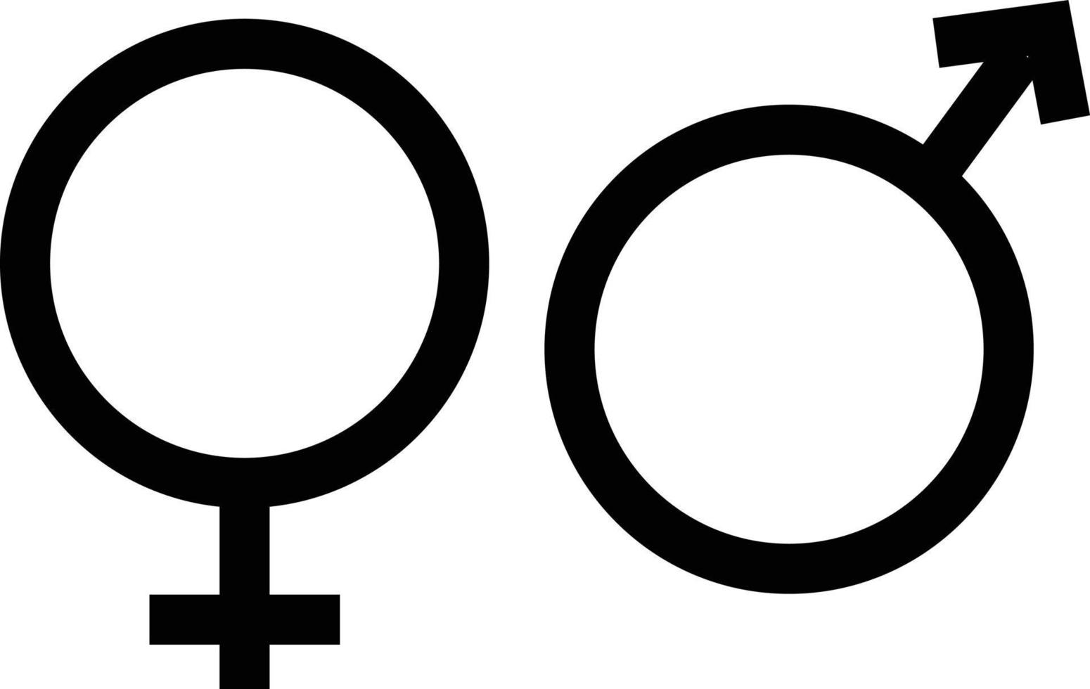 icona di genere. simbolo di genere. simbolo di genere eterosessuale. simboli di uomini e donne. vettore