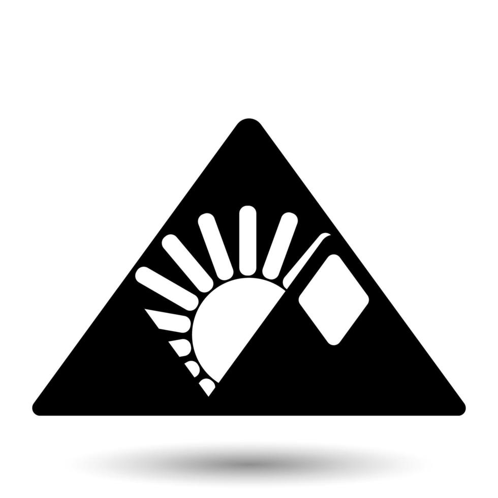 alba, icona delle montagne isolata su uno sfondo bianco. vettore