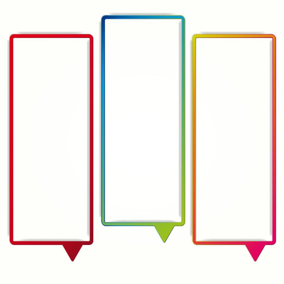 cornici colorate del fumetto su uno sfondo bianco. etichette vettoriali sotto forma di una cornice vuota per il testo.