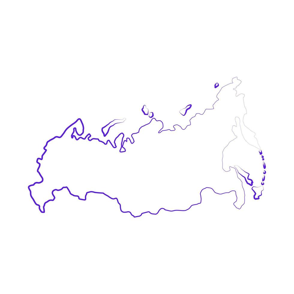 mappa della russia su sfondo bianco vettore