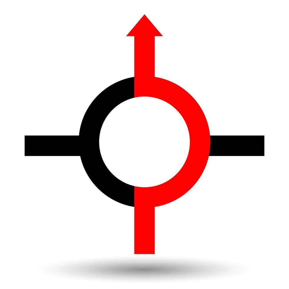 icona di vettore di movimento del cerchio isolato su uno sfondo bianco.