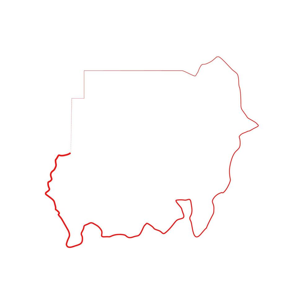 mappa del sudan su sfondo bianco vettore