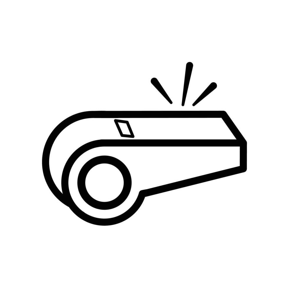 fischio icona linea sottile su sfondo bianco. vettore
