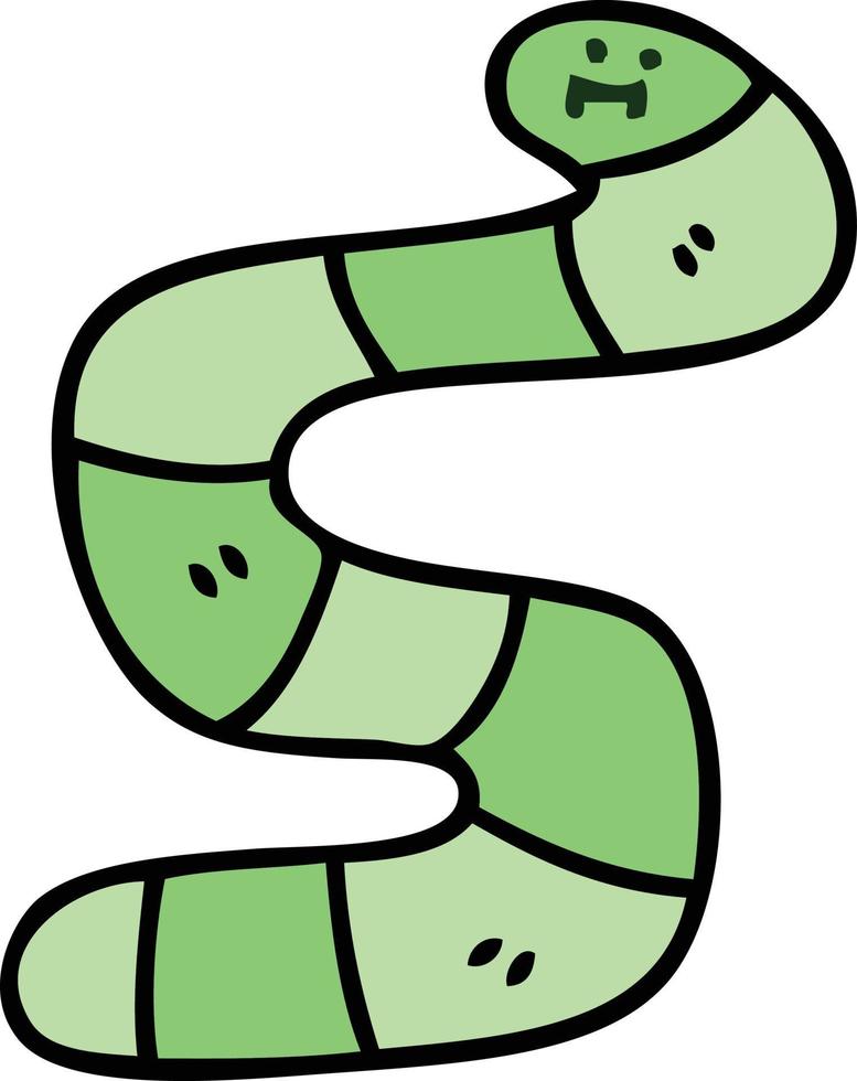 serpente del fumetto disegnato a mano eccentrico vettore