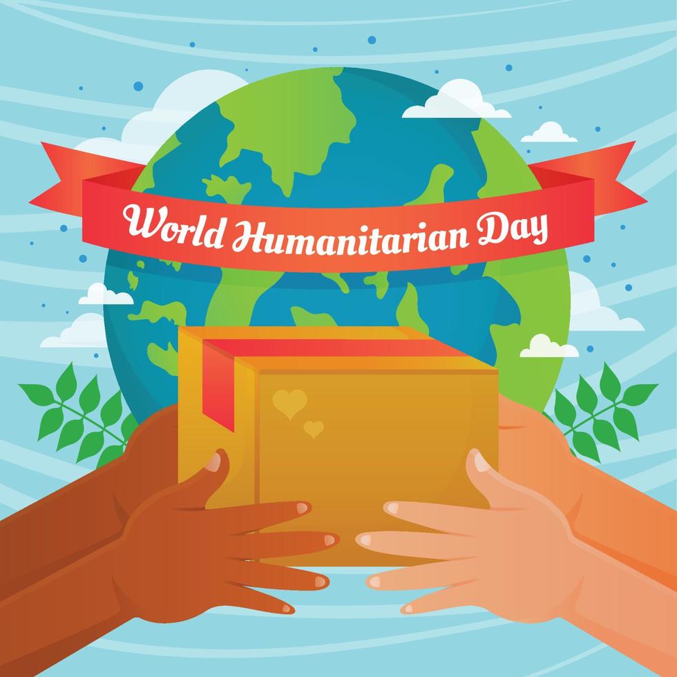 sfondo della giornata mondiale umanitaria vettore