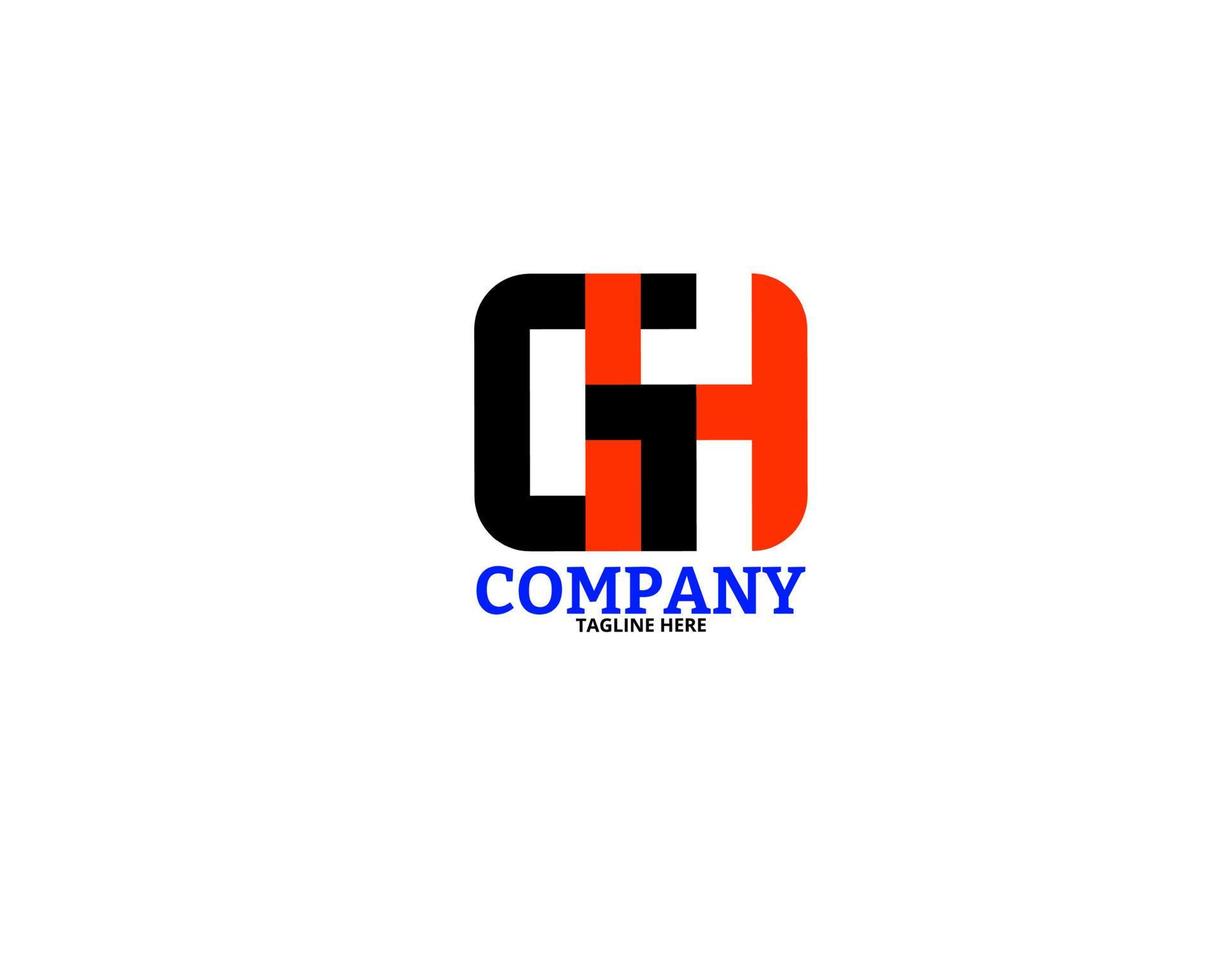 gh gh gh lettera iniziale logo astratto design vettore