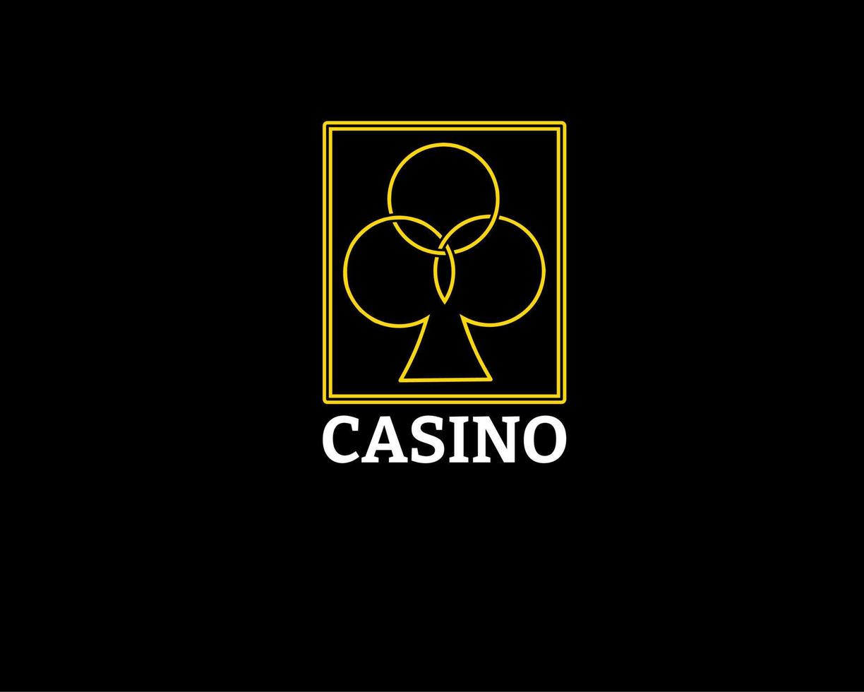 contorno oro club casinò icona logo vettore