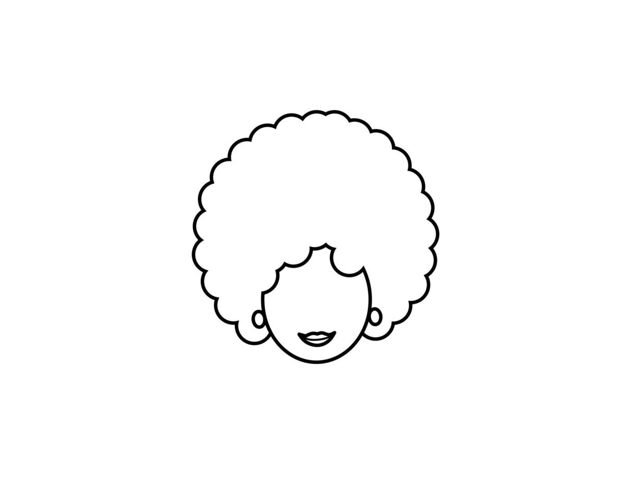 ragazza afro dalla linea sottile vettore