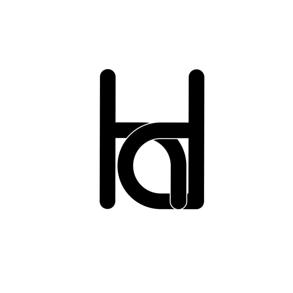 logo della lettera iniziale hd dh hd isolato su sfondo bianco vettore