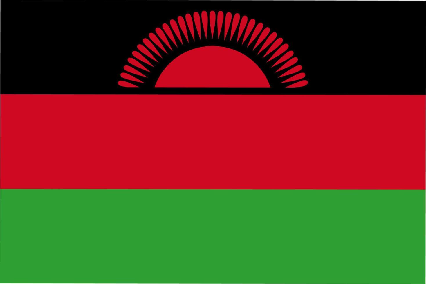 bandiera nazionale della repubblica malawi vettore