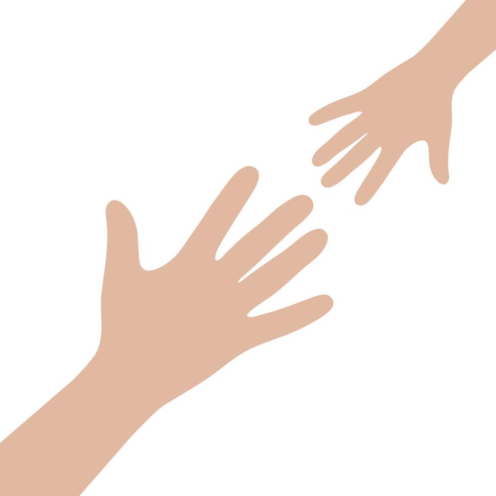 illustrazione di una mano con una mano da bambino. vettore