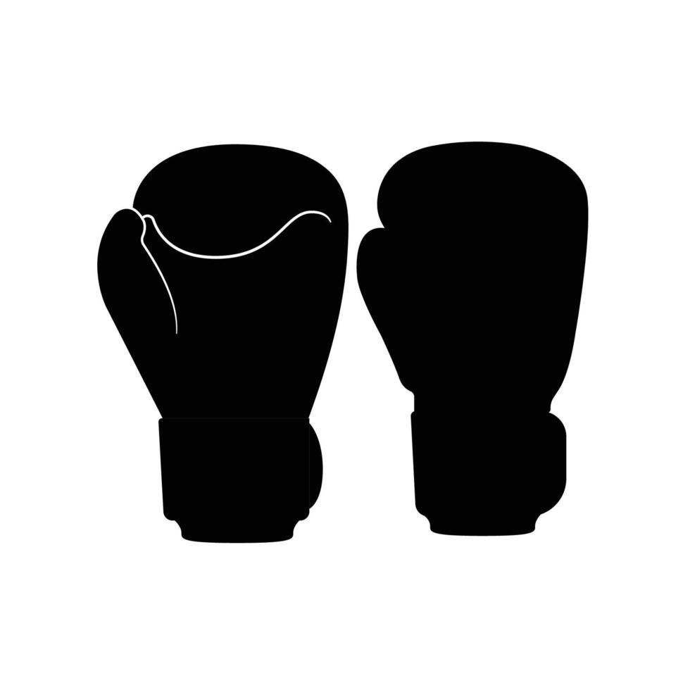 sagoma di guantoni da boxe. elemento di design icona in bianco e nero su sfondo bianco isolato vettore