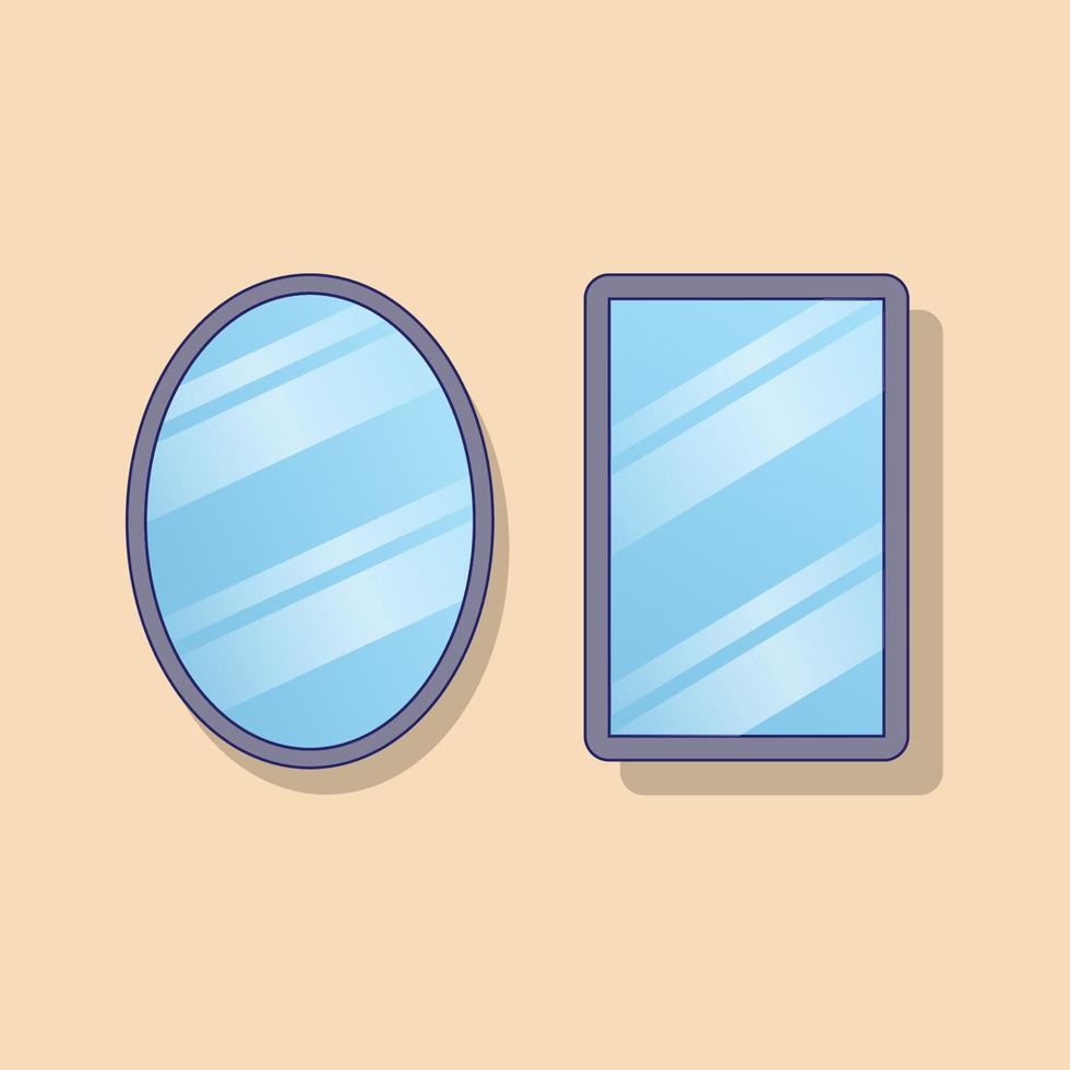 specchio illustrazione vettoriale. oggetto. vettore di mobili. stile cartone animato piatto adatto per pagina di destinazione web, banner, volantino, adesivo, carta, sfondo