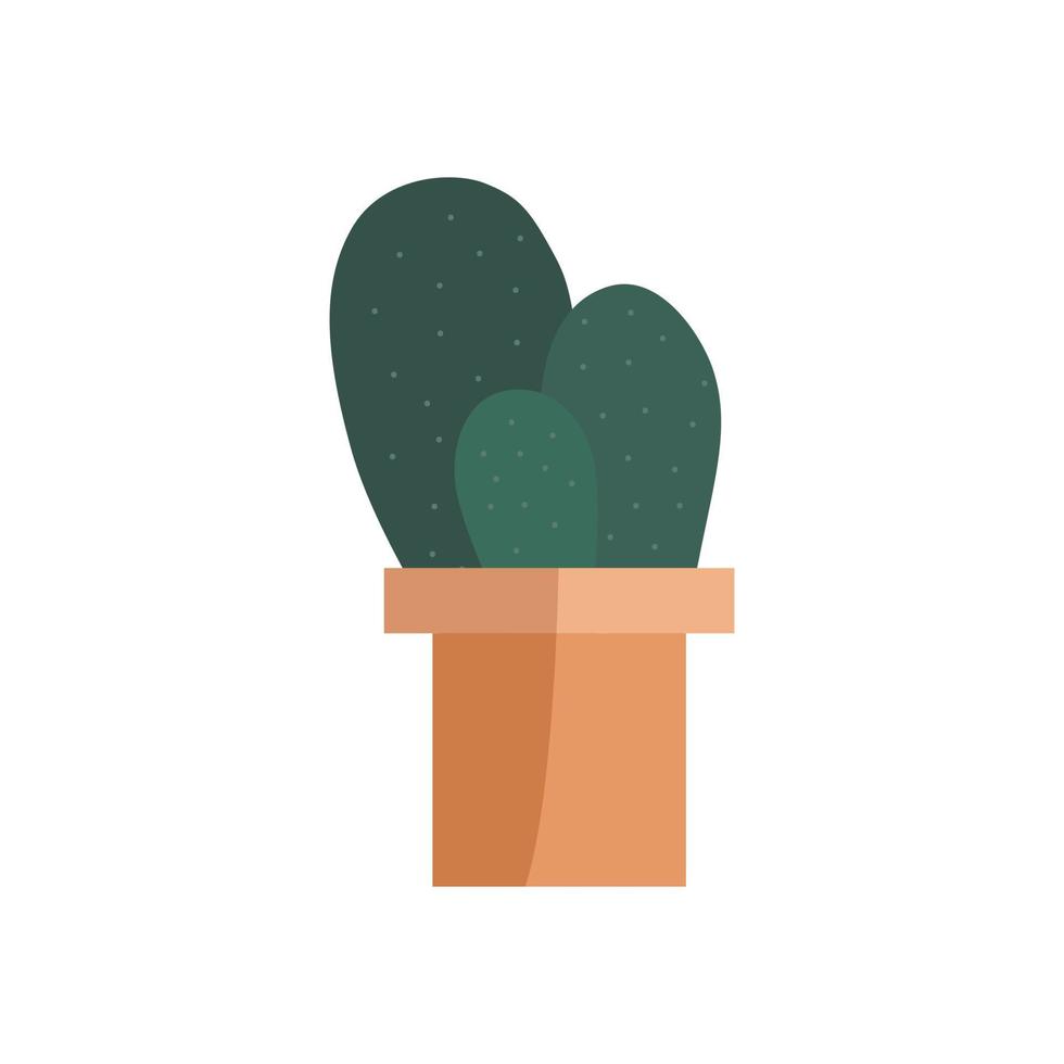 cactus vettoriale piatto disegnato a mano nel classico vaso. illustrazione di piante isolato su sfondo bianco.