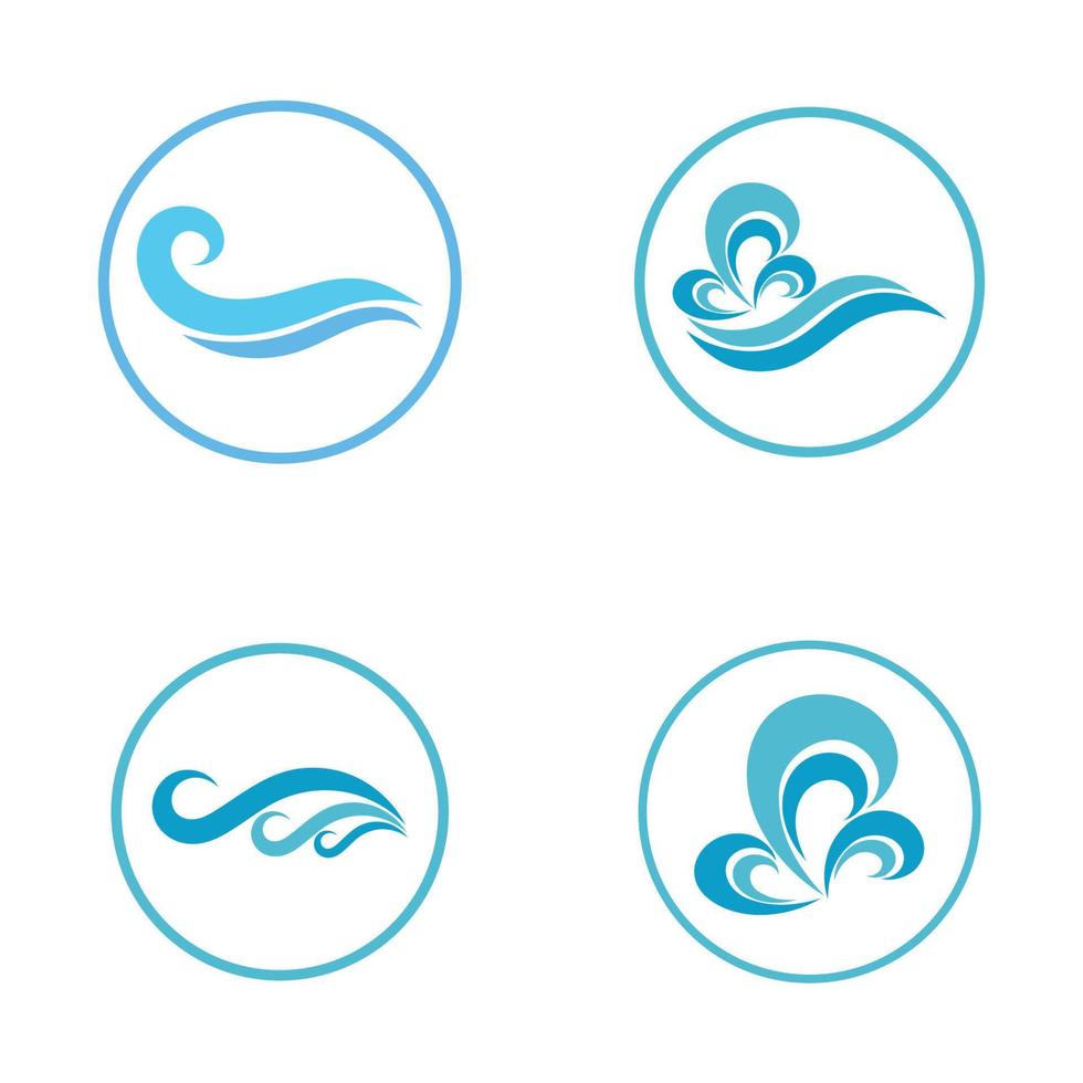 onda d'acqua, modello di logo di disegno dell'illustrazione di vettore della spiaggia dell'onda