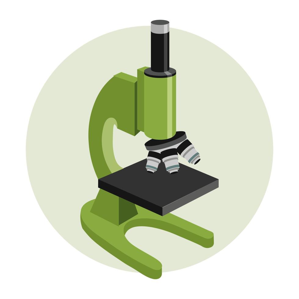 microscopio, icona scientifica, design per laboratori, illustrazione, vettore