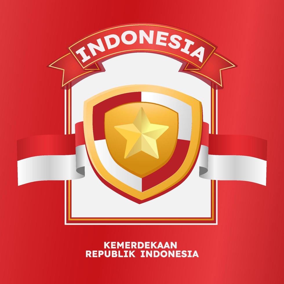 hari kemerdekaan indonesia significa post sui social media del poster del giorno dell'indipendenza indonesiana vettore