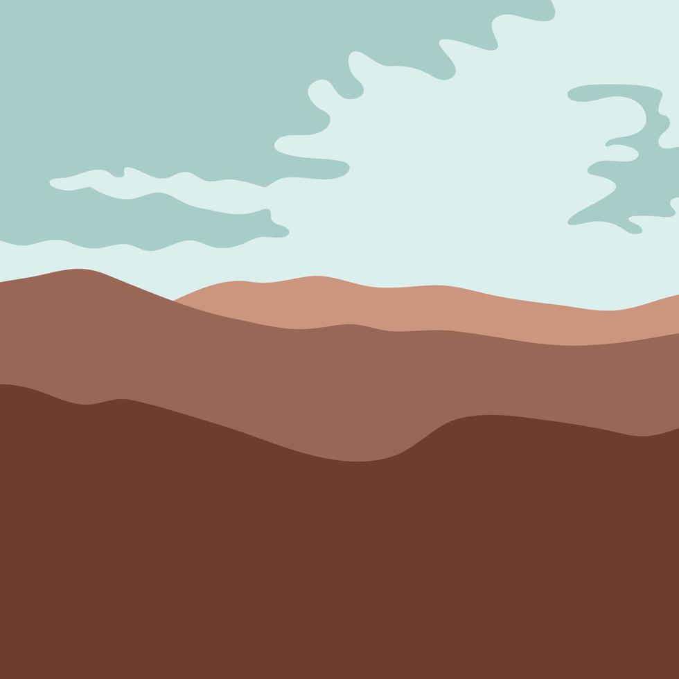 paesaggio di montagna sullo sfondo delle nuvole. illustrazione a colori vettoriale. vettore