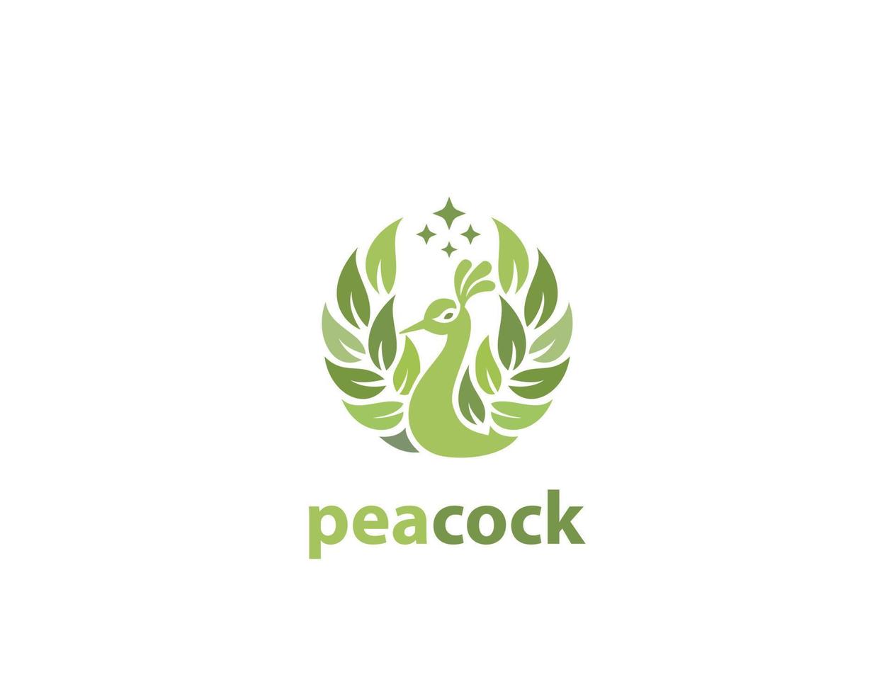 icona del logo del pavone vettore