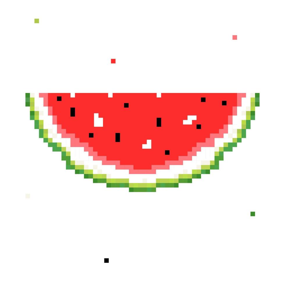 fetta di anguria pixel, illustrazione vettoriale isolata