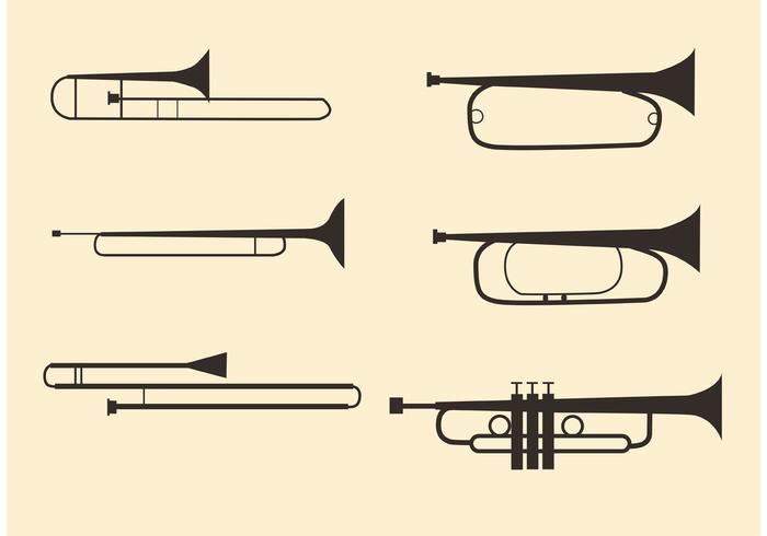 Vettori di strumenti musicali in ottone