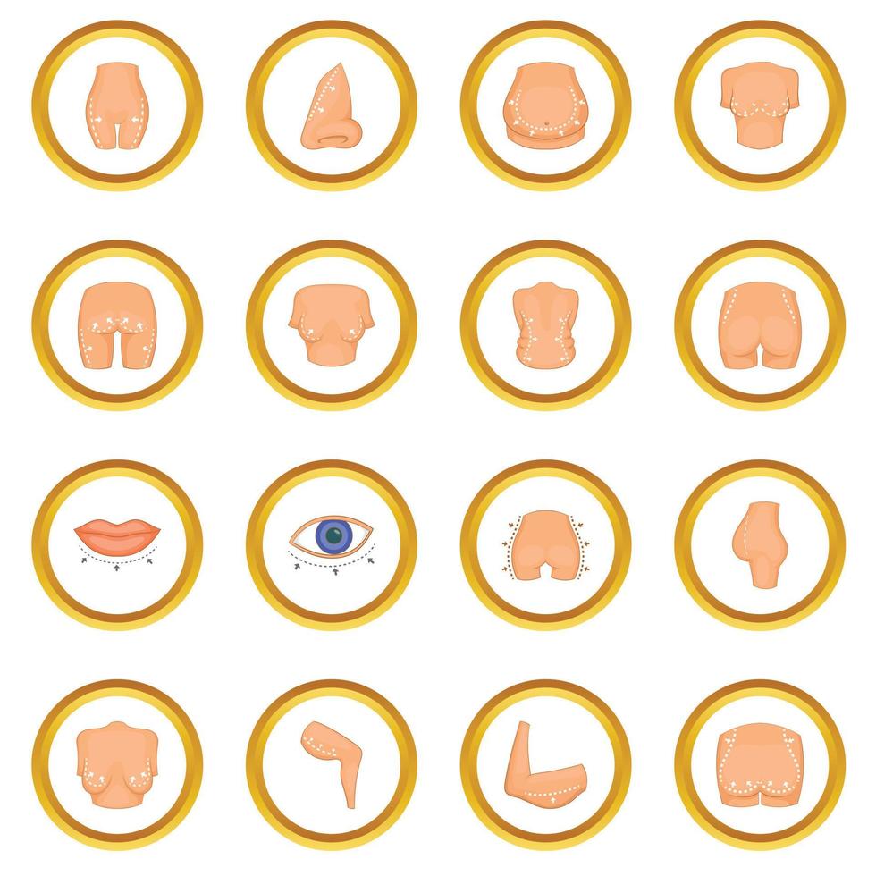 cerchio delle icone del chirurgo plastico vettore