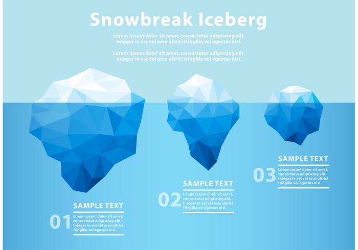 Iceberg poligonale sott'acqua vettore