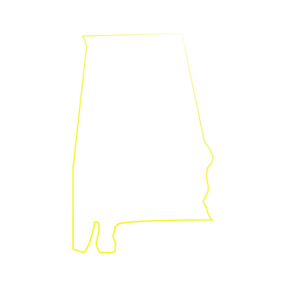 mappa dell'alabama su sfondo bianco vettore