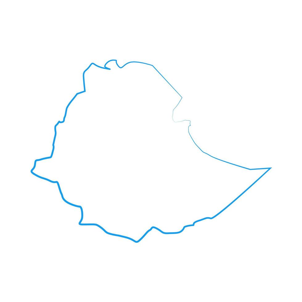 mappa dell'Etiopia su sfondo bianco vettore