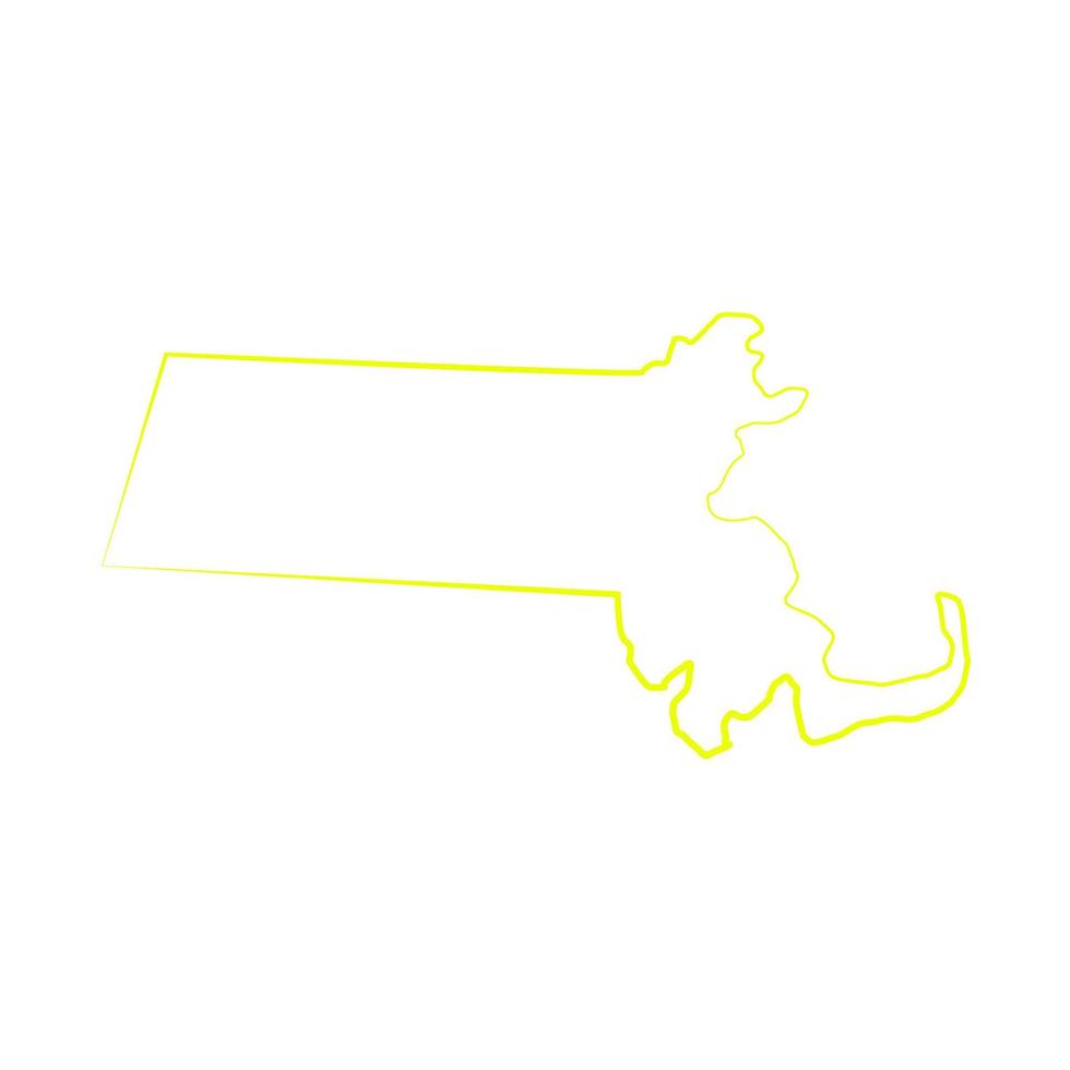 mappa del Massachusetts su sfondo bianco vettore