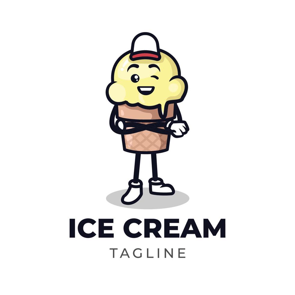 design del logo carino gelato vettore