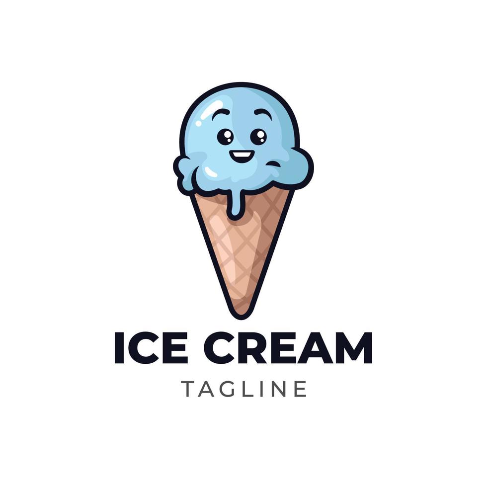 design del logo carino gelato vettore