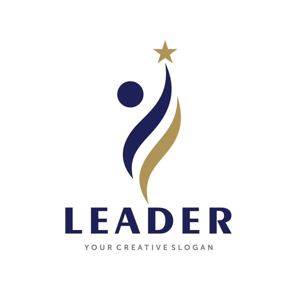 logo della leadership, logo del successo e vettore del logo dell'istruzione