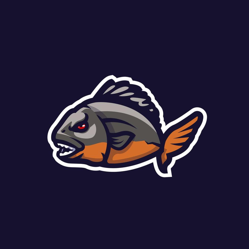 piranha esport logo vettore