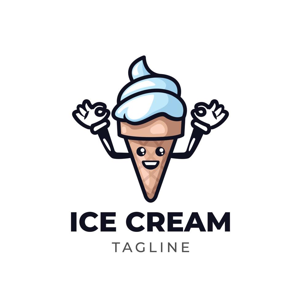 design del logo carino gelato vettore