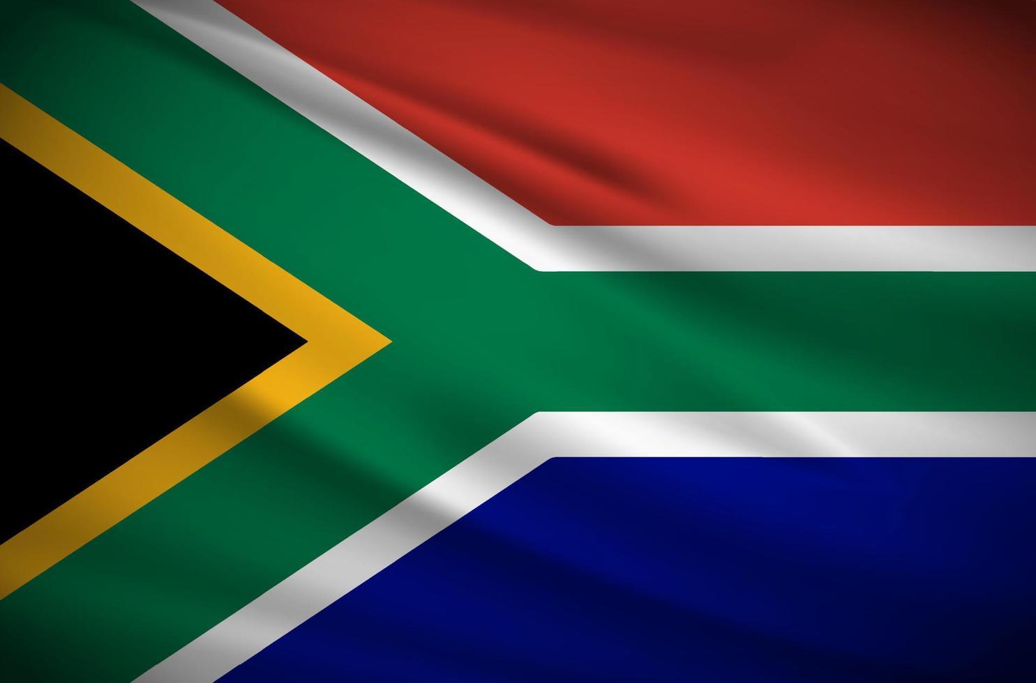 vettore ondulato realistico del fondo della bandiera del sud africa. illustrazione vettoriale del giorno dell'indipendenza del sud africa.