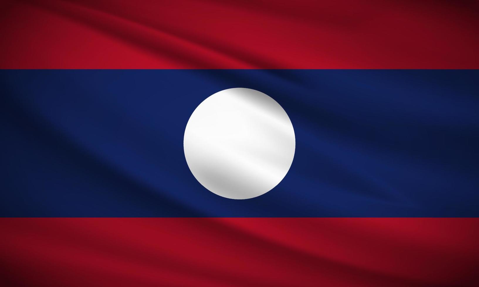 bandiera ondulata realistica del vettore di sfondo del laos. vettore di bandiera ondulata del laos