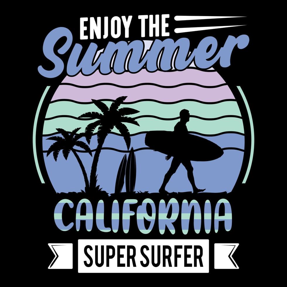 giorno estivo e spiaggia tipografia vettore t-shirt design, illustrazione, elemento grafico