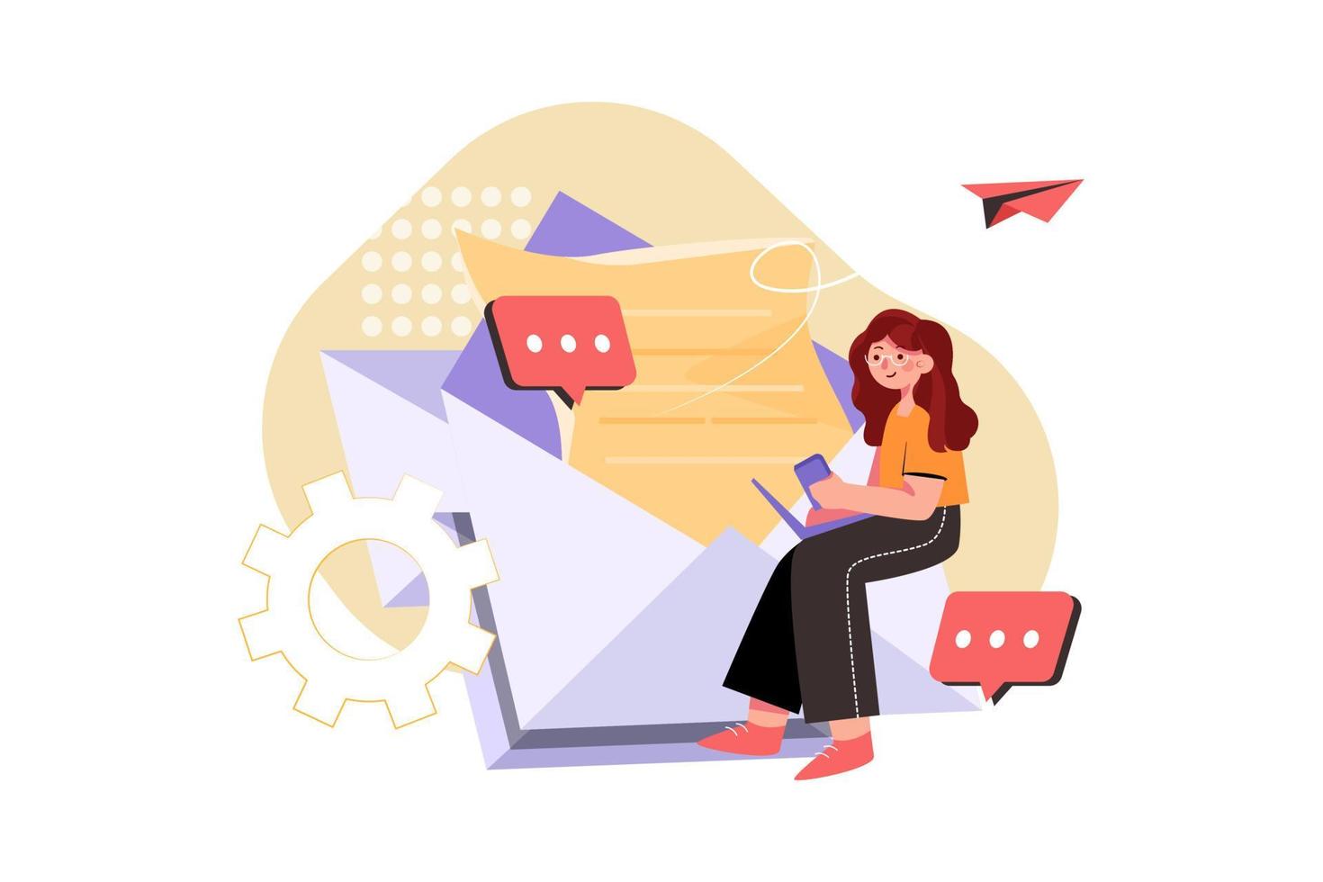 concetto di illustrazioni piatte di email marketing vettore