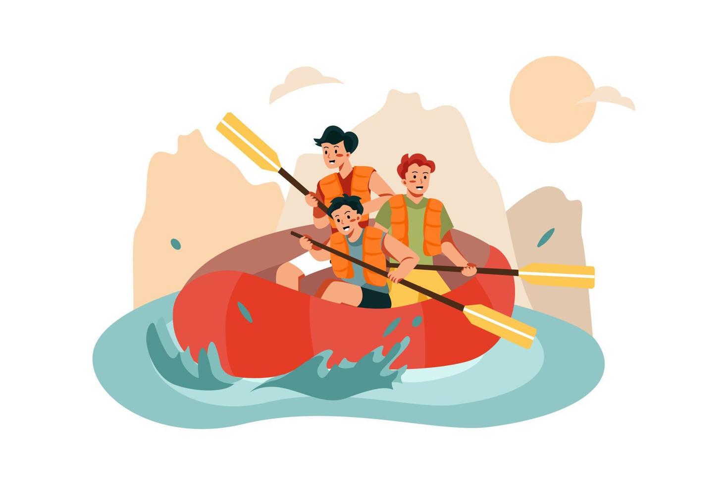 concetto di illustrazione di rafting vettore
