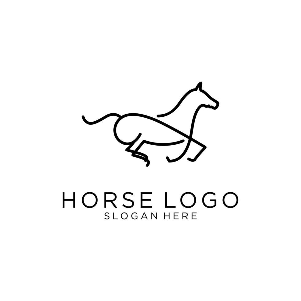 illustrazione vettoriale di cavallo logo design. disegno del logo del cavallo line art.