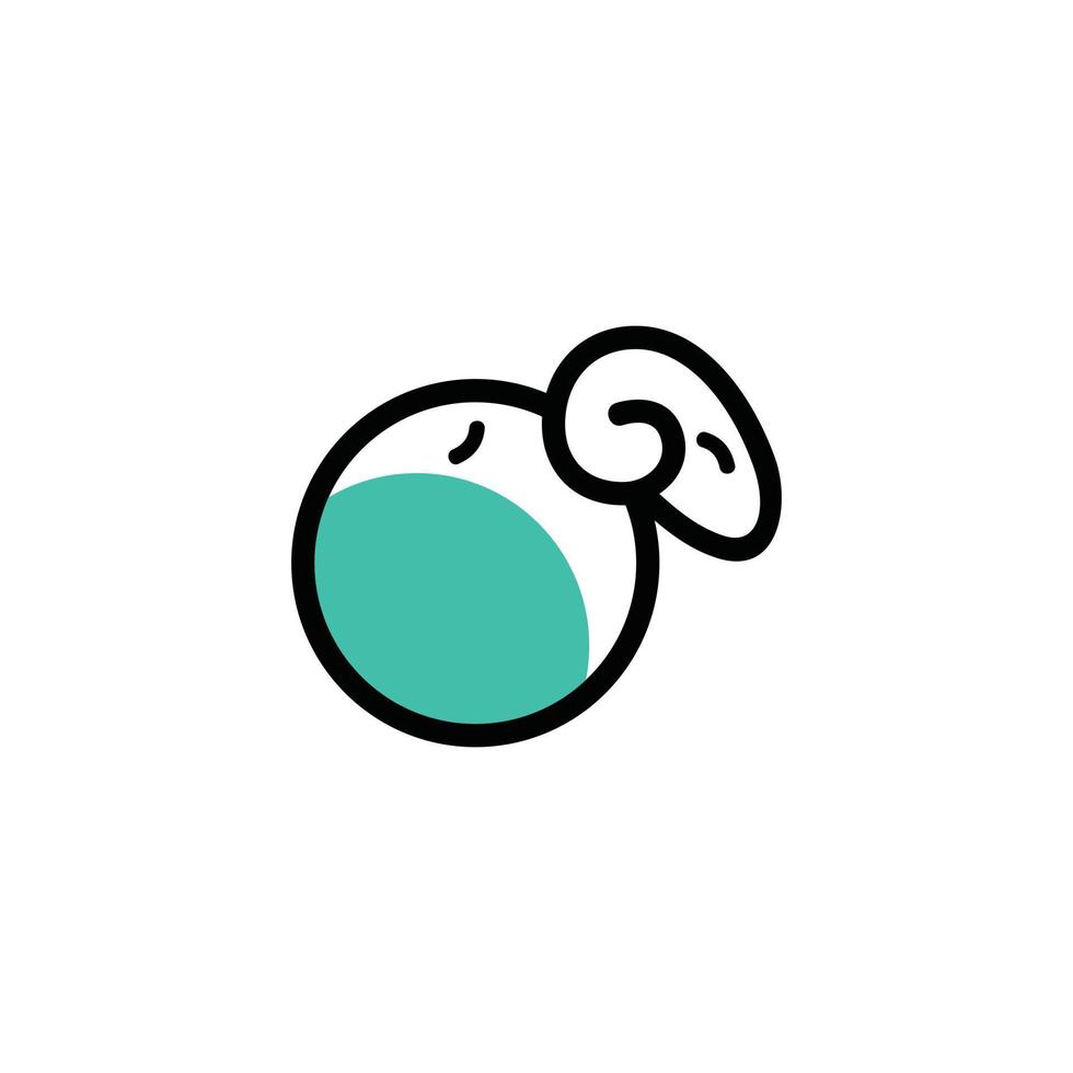 concetto di design del logo vettoriale della linea di capra