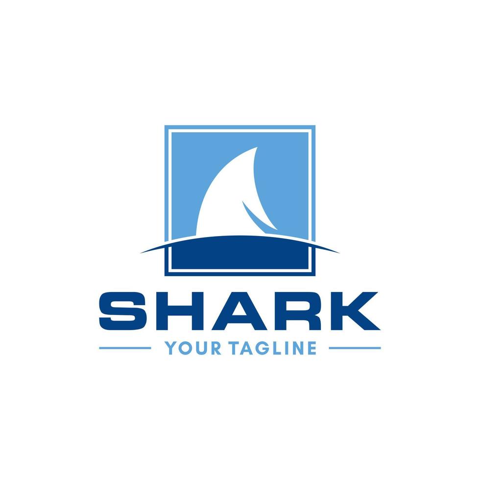 modello di progettazione del logo di vettore della mascotte dello squalo