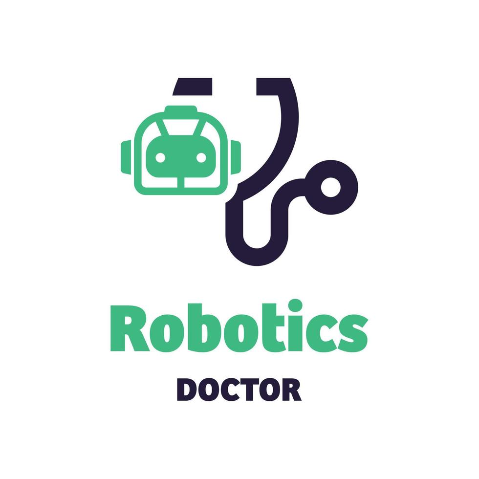 logo del medico di robotica vettore